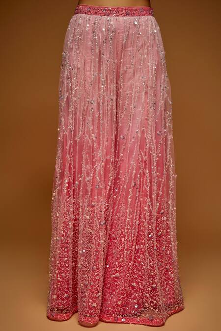Neeta Lulla_Pink Raisel Sequin And Crystal Embroidered Kurta Sharara Set_Online_at_Aza_Fashions