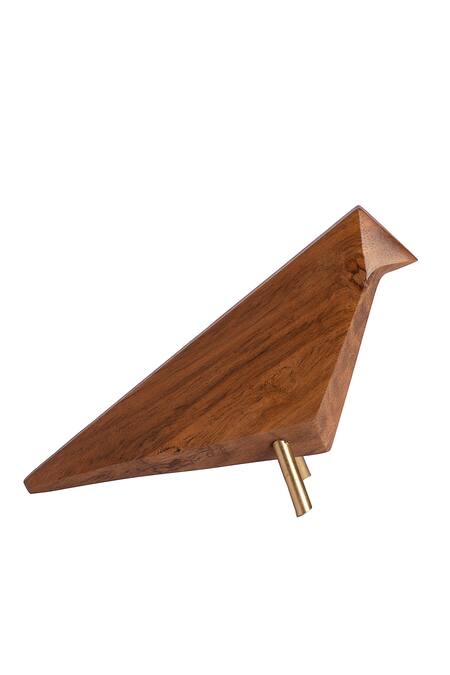 H2h Brown Wood Songbird Sculpture Online at Aza Fashions H2h_Brown Wood Songbird Sculpture_Online_at_Aza_Fashions