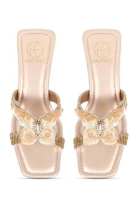 Buy_Kaltheos_Gold Embellished Luna Strappy Block Heel Sandals_Online_at_Aza_Fashions