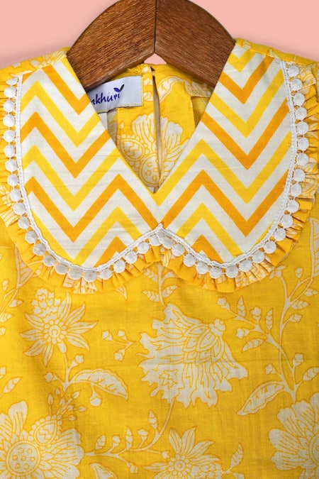 Buy Pankhuri By Priyanka Yellow Cotton Floral Print Lehenga And Blouse Set Online at Aza Fashions Buy_Pankhuri By Priyanka_Yellow Cotton Floral Print Lehenga And Blouse Set _Online_at_Aza_Fashions