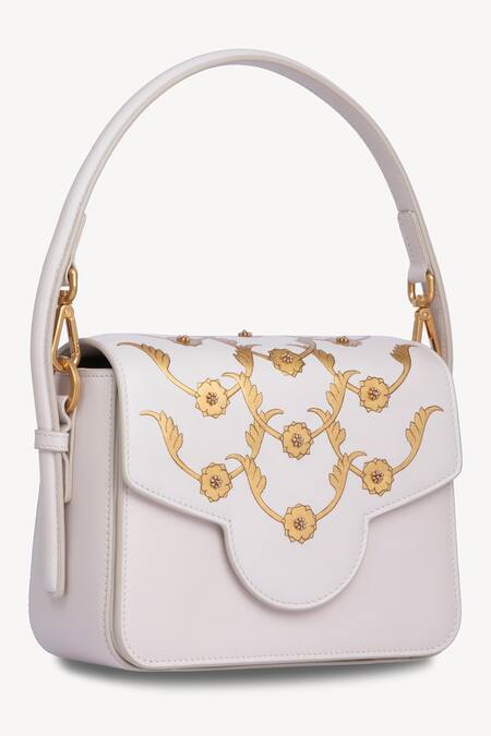 Aranyani White Embellished Mini Top Handle