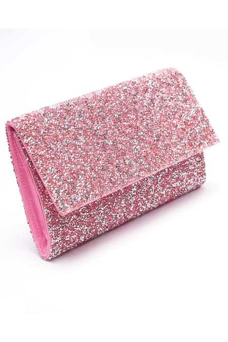 Alor Bags Pink Pearls, Crystals Princess Envelope Clutch