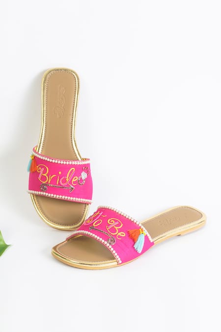 SOLE HOUSE Logo Embroidered Tassel Sliders 