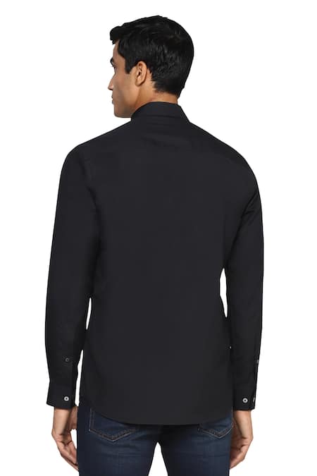 Shop Noonoo Black Giza Cotton Striped Slim-fit Shirt at Aza Fashions Shop_Noonoo_Black Giza Cotton Striped Slim-fit Shirt _at_Aza_Fashions