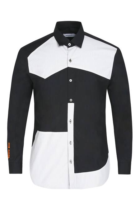 Shop Noonoo Black Giza Cotton Striped Slim-fit Shirt Online at Aza Fashions Shop_Noonoo_Black Giza Cotton Striped Slim-fit Shirt _Online_at_Aza_Fashions