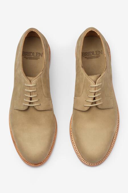 Shop Bridlen Beige Slip On Style Blucher Shoes at Aza Fashions Shop_Bridlen_Beige Slip On Style Blucher Shoes_at_Aza_Fashions