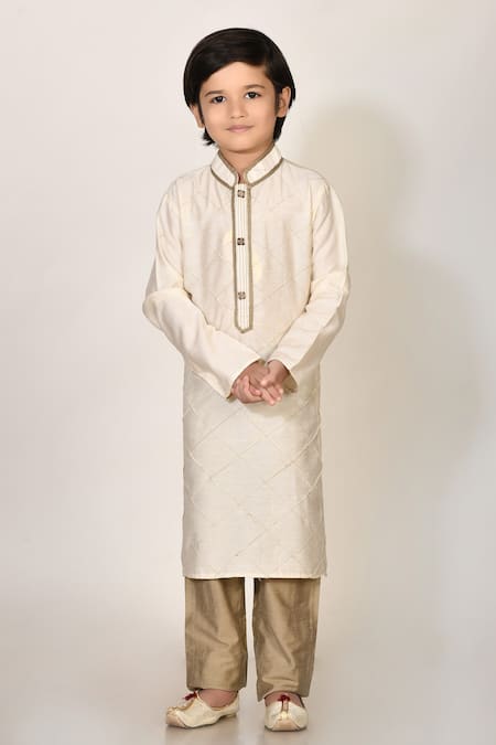 Petite Pomme Cotton Silk Kurta & Pant Set 