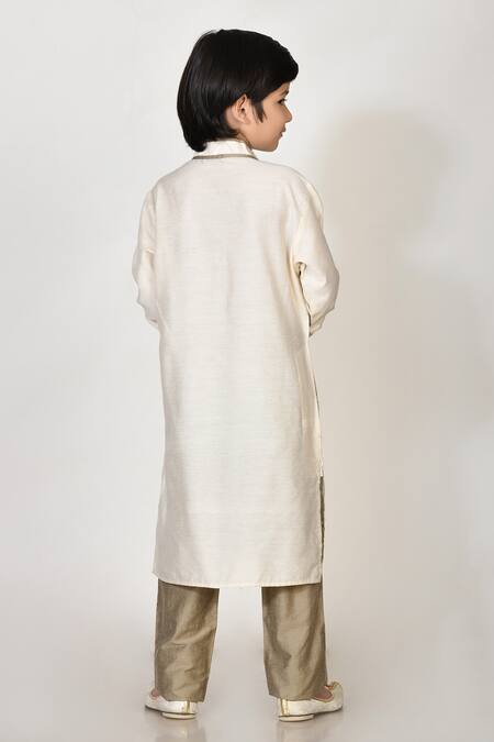 Petite Pomme Cotton Silk Kurta & Pant Set 