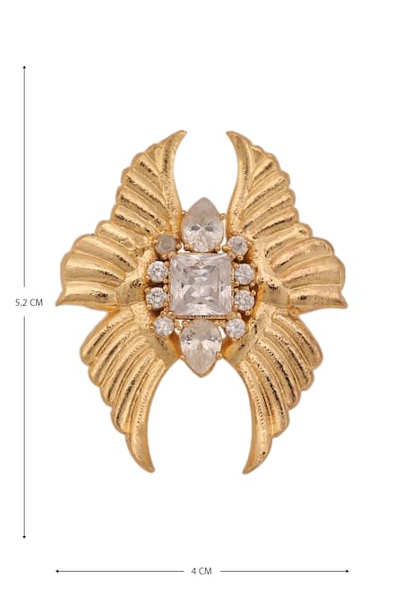 AE-Tee_Gold Plated Crystal Ring _Online_at_Aza_Fashions