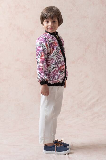 Buy Thetaa Wine Velvet, Silk, Cotton Stripe Print Bomber Jacket Online at Aza Fashions Buy_Thetaa_Wine Velvet, Silk, Cotton Stripe Print Bomber Jacket _Online_at_Aza_Fashions