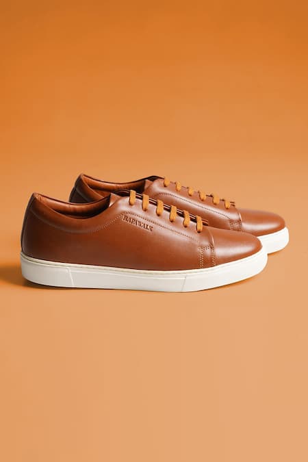 Murphy Low Top Tan Leather Sneakers For Men - The Jacket Maker