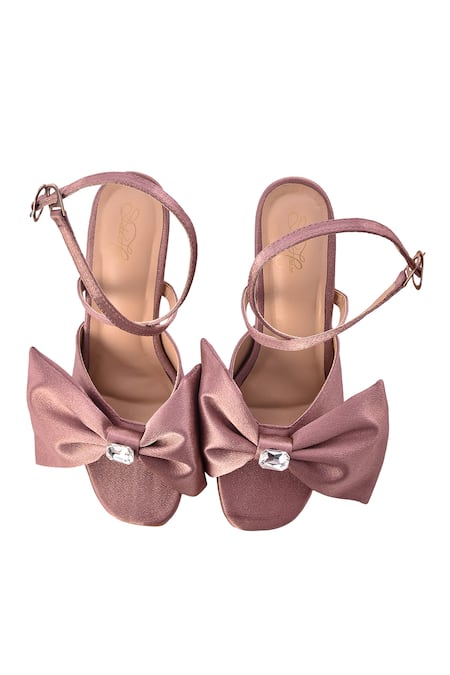 Sole House_Purple Lavender Satin Bow Pencil Heels_Online_at_Aza_Fashions
