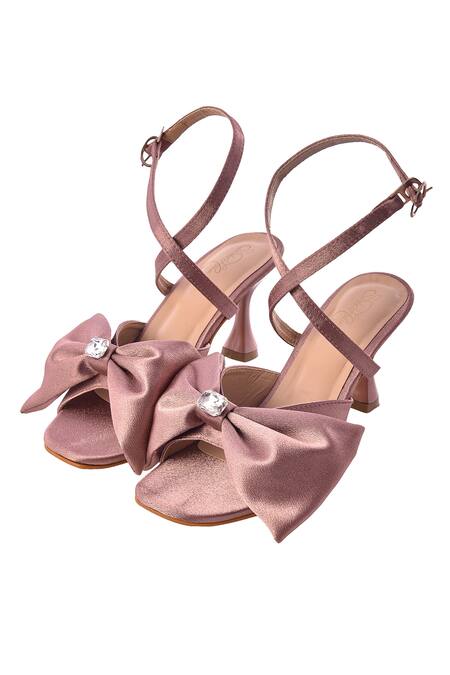 Shop_Sole House_Purple Lavender Satin Bow Pencil Heels_Online_at_Aza_Fashions