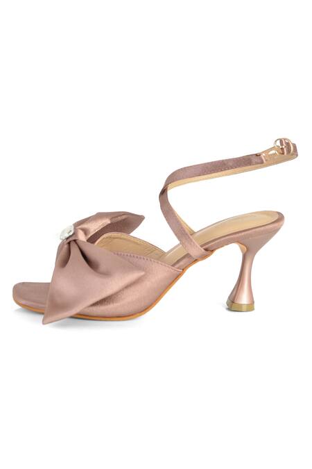 Sole House Purple Lavender Satin Bow Pencil Heels at Aza Fashions Sole House_Purple Lavender Satin Bow Pencil Heels_at_Aza_Fashions