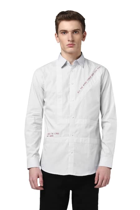 Noonoo White 100% Cotton Embroidered Shirt 