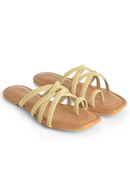 Sole House_Beige Lace Embellished Flats_Online_at_Aza_Fashions