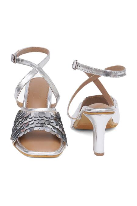 Sole House_Silver Embellishment Sequin Heels _Online_at_Aza_Fashions