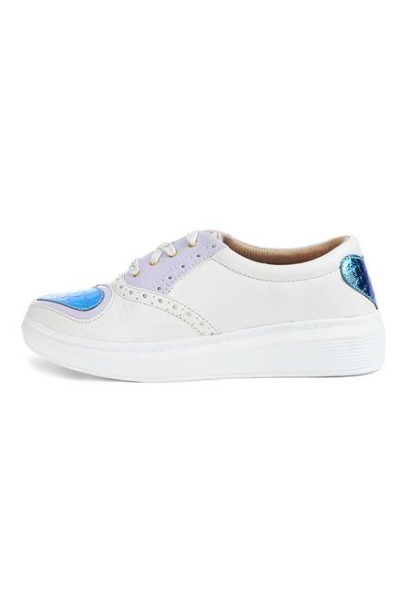 Buy_Sole House_White Embroidery Unicorn Heart Sneakers_Online_at_Aza_Fashions