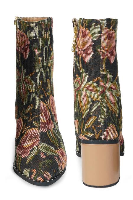 Shop_Sole House_Multi Color Floral Pattern Boots _Online_at_Aza_Fashions