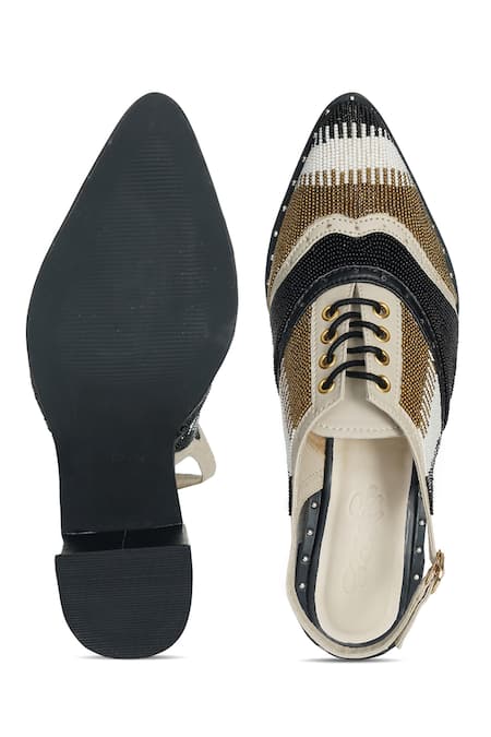 Sole House_Multi Color Embroidery Bead Pointed Toe Heels _at_Aza_Fashions