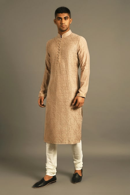 Dhruv Vaish Chanderi Kurta Set 