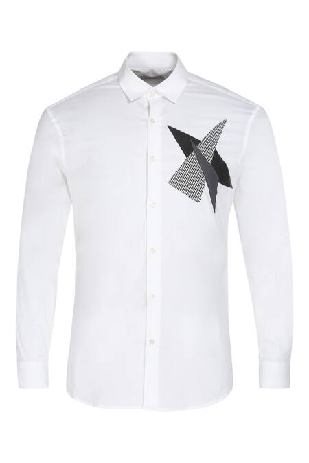 Shop Noonoo White Giza Cotton Slim-fit Shirt Online at Aza Fashions Shop_Noonoo_White Giza Cotton Slim-fit Shirt _Online_at_Aza_Fashions