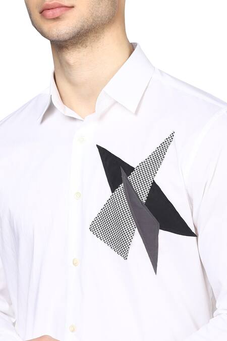 Noonoo White Giza Cotton Slim-fit Shirt at Aza Fashions Noonoo_White Giza Cotton Slim-fit Shirt _at_Aza_Fashions