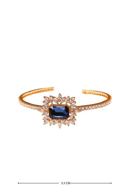 AE-Tee Gold Plated Crystal Cuff Online at Aza Fashions AE-Tee_Gold Plated Crystal Cuff_Online_at_Aza_Fashions