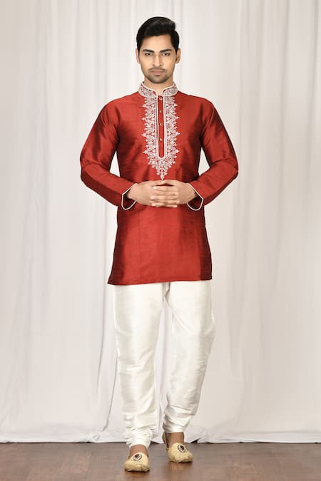 Aryavir Malhotra Embroidered Short Kurta 