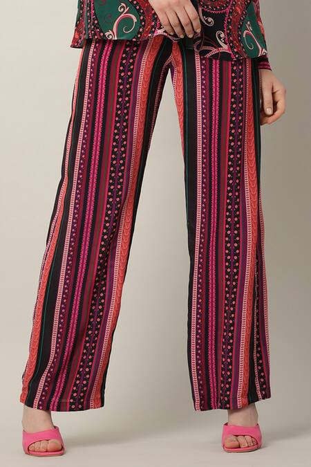 Buy_Limerick By Abirr N' Nanki_Multi Color Crepe Printed Linear Niro Pant  