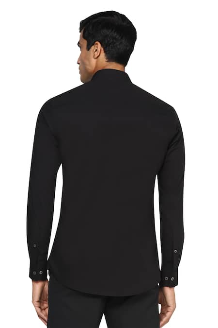 Shop Noonoo Black Giza Cotton Slim-fit Shirt at Aza Fashions Shop_Noonoo_Black Giza Cotton Slim-fit Shirt _at_Aza_Fashions