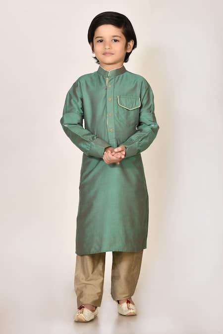 Petite Pomme Cotton Silk Kurta & Pant Set 