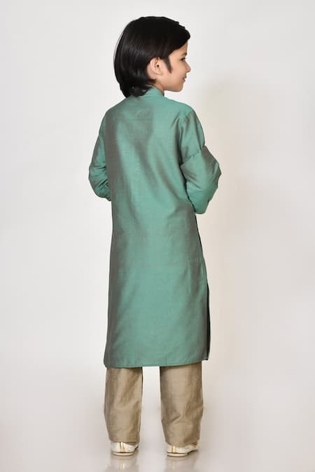 Petite Pomme Cotton Silk Kurta & Pant Set 