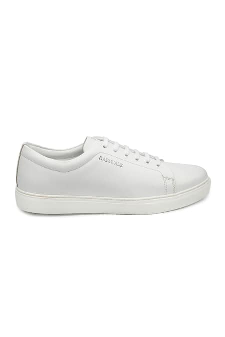 Shop_Rapawalk_White Lace Up Leather Sneakers _Online_at_Aza_Fashions
