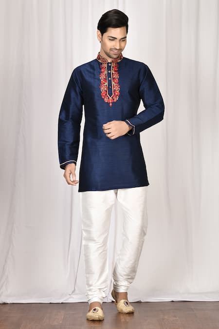 Aryavir Malhotra Embroidered Short Kurta 