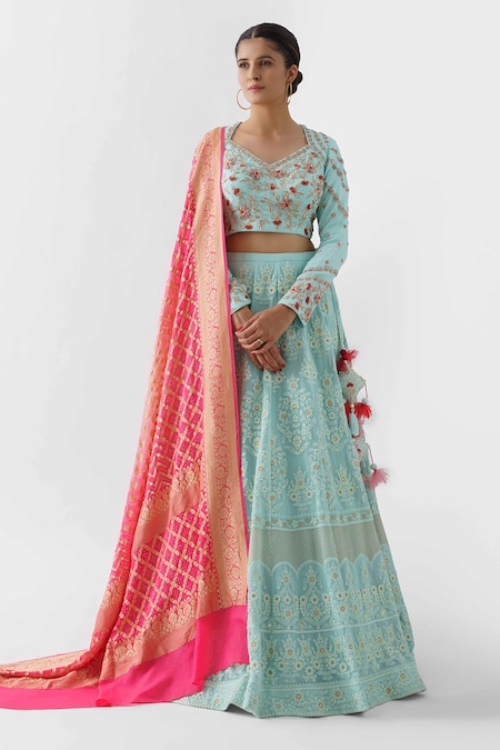 gujarati white chaniya choli with bandhani dupatta – Joshindia