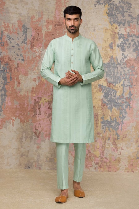 Devnaagri Pintuck Kurta & Pant Set  