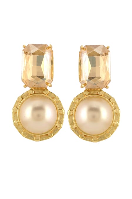 Buy_Bblingg_Gold Plated Stones Tel Aviv Mini Earrings _Online_at_Aza_Fashions