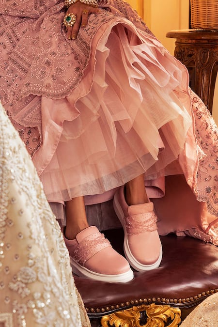 Shop_Anaar_Pink Sweet Talk Embroidered Sneakers 
