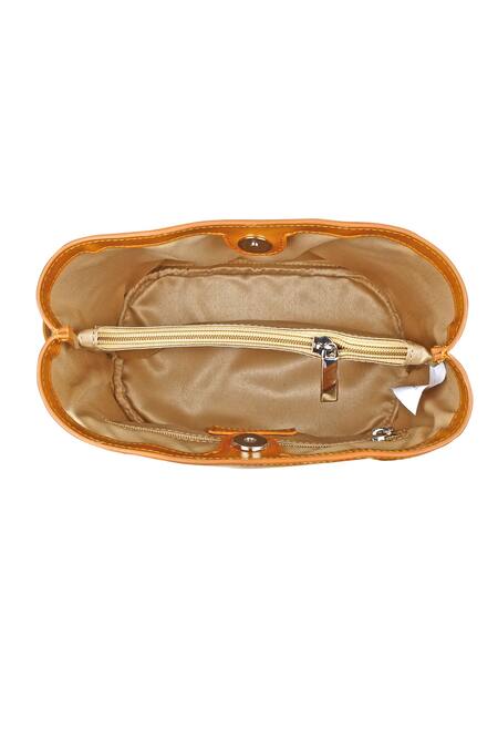 The House Of Ganges_Brown Vegan Leather Small Tote With Sling_at_Aza_Fashions