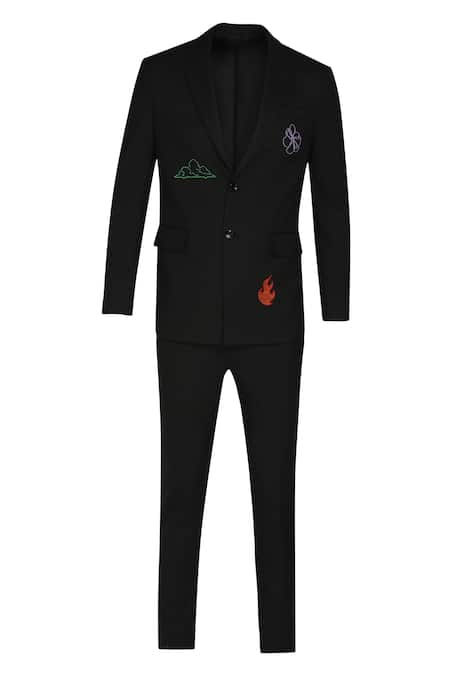 Shop_Noonoo_Black All Season Wool Slim-fit Blazer And Pant Set _Online_at_Aza_Fashions