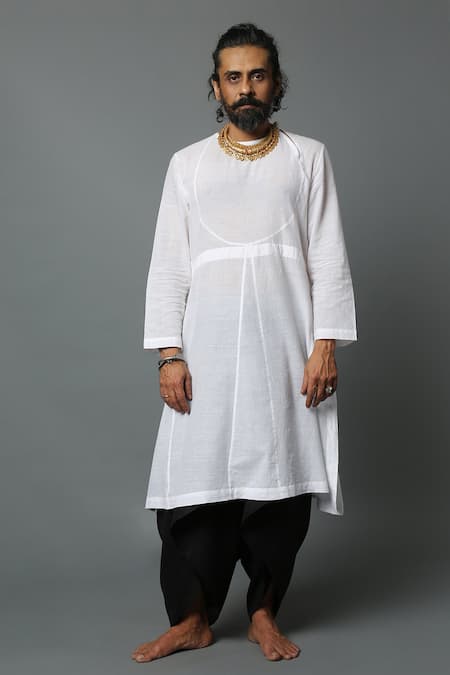 House of Three Handspun Handwoven Cotton Kurta 