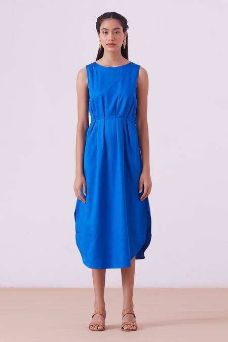 The Summer House Blue Sabrina Midi Dress