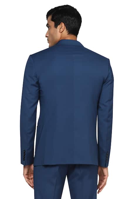 Shop Noonoo Blue All Season Wool Slim-fit Blazer And Pant Set at Aza Fashions Shop_Noonoo_Blue All Season Wool Slim-fit Blazer And Pant Set _at_Aza_Fashions