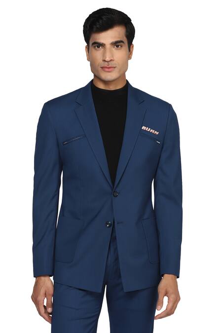 Noonoo Blue All Season Wool Slim-fit Blazer And Pant Set Online at Aza Fashions Noonoo_Blue All Season Wool Slim-fit Blazer And Pant Set _Online_at_Aza_Fashions