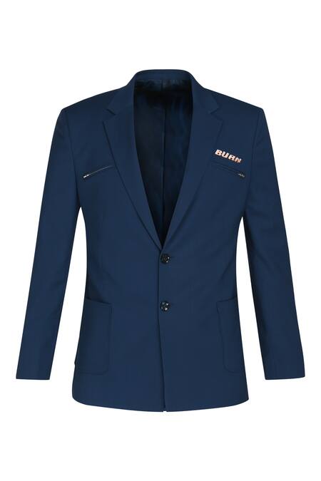 Shop Noonoo Blue All Season Wool Slim-fit Blazer And Pant Set Online at Aza Fashions Shop_Noonoo_Blue All Season Wool Slim-fit Blazer And Pant Set _Online_at_Aza_Fashions