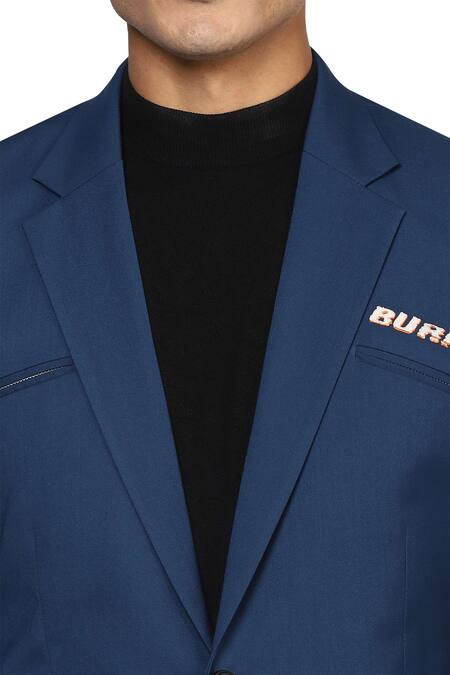 Noonoo Blue All Season Wool Slim-fit Blazer And Pant Set at Aza Fashions Noonoo_Blue All Season Wool Slim-fit Blazer And Pant Set _at_Aza_Fashions