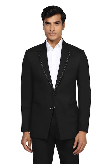 Shop_Noonoo_Black All Season Wool Slim-fit Blazer And Pant Set _at_Aza_Fashions