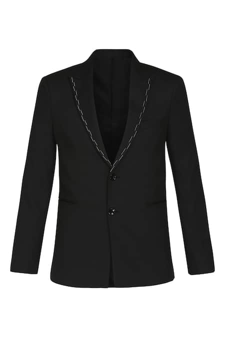 Buy_Noonoo_Black All Season Wool Slim-fit Blazer And Pant Set _Online_at_Aza_Fashions