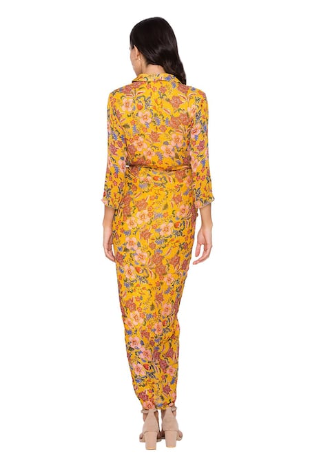 Soup By Sougat Paul Draped Floral Print Dress